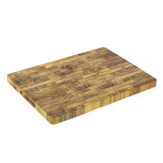 Teak End Grain Chopping Board | Endgrain Butcher Block Rectangular Cutting Board 42x30cm