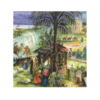 In the Holy Land Scene Freestanding Traditional Christmas Paper Advent Calendar