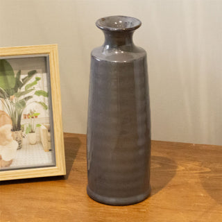 Blue Reactive Bottle Vase 22.8cm | Decorative Ceramic Stoneware for Flowers