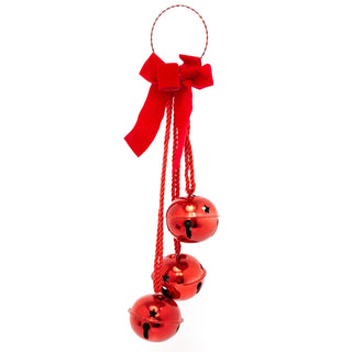 Extra Large Red Christmas Jingle Bells Door Hanger | Christmas Bells Doorhanger Jingle Bell Garland Hanging Decoration | Giant Door Knob Bells Christmas Ornament