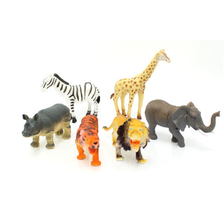 Children's Pack Of 6 Wild Jungle Plastic Figures Safari Toy Animals