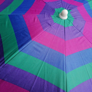 200cm Beach Umbrella Sun Shade UV50 Protection | 2m Protective Beach Parasol | Holiday Travel Beach Umbrella - Colour Varies One Supplied