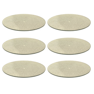 Multipack Gold Glitter Candle Plates, 15 cm Round Mirrored Glass Stands