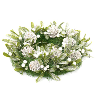 34cm Traditional Christmas Wreath Pine Cone And Mistletoe Decoration | Christmas Door Wreath Xmas Wreath | Christmas Decorations - Design Varies One Supplied