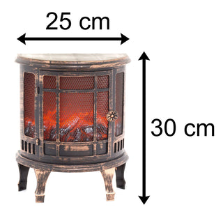 LED Fireplace Flame Effect Lantern | Vintage Antique Style Battery Operated Lamp | Christmas Lanterns Indoor