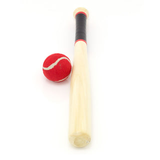 V12 Sport Children's Wooden Rounders Bat And Tennis Ball | Rounders Set Family Garden Outdoor Games | Baseball Bat Set For Kids 18 Inches
