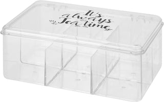 Tea Box with 6 Storage Compartments ~ Tea Chest Storage Box Kitchen Organiser