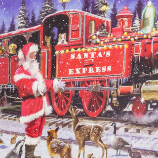Christmas Advent Calendar Santa's Express | Christmas Train Advent Calendar Traditional Advent Calendar | Picture Advent Calendar Paper Advent Calendar