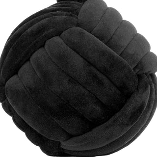 Black Fabric Nautical Knot Doorstop | Coastal Monkey's Fist Door Stop - 14cm