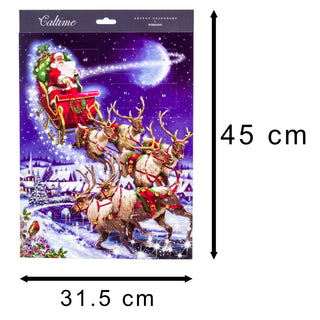 Christmas Advent Calendar Santa's Sleigh Team | Father Christmas Advent Calendar Traditional Advent Calendar | Picture Advent Calendar Paper Advent Calendar