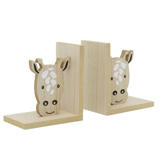 Children's Wooden Giraffe Book Ends, 17x30cm Kids Jungle Safari Animal Bookends