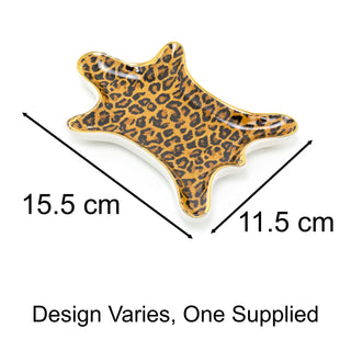 Leopard Print Trinket Dish | Ceramic Vanity Dish Decorative Display Trinket Tray