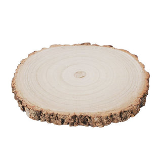 33cm Oval Wooden Tree Trunk Rustic Cake Stand | Large Wedding Birthday Cake Round Display Board | Tree Slice Serving Platter Table Centerpiece
