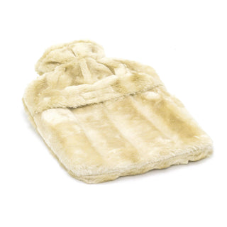 Deluxe Faux Fur Pom Pom Hot Water Bottle | Hot Water Bottle With Cover | Natural Rubber Hot Water Bottles - Colour Varies One Supplied