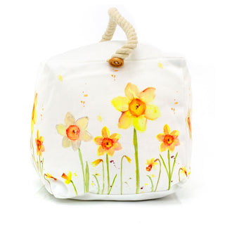 Square Spring Daffodil Doorstop Country Life Door Stopper Floral Cube Door Stop