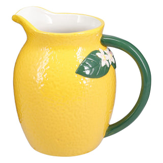Lemon Shaped Ceramic Jug, 1.2L Drinks Pitcher Water Serving Jug - 17cm
