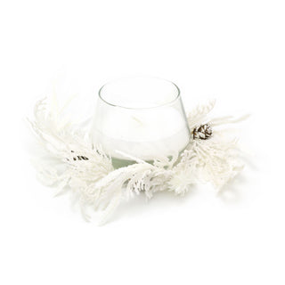 Vanilla Scented Candle Christmas Table Centrepiece | Traditional Christmas Wreath Candle Pot Ornament | Xmas Fragrance Candle