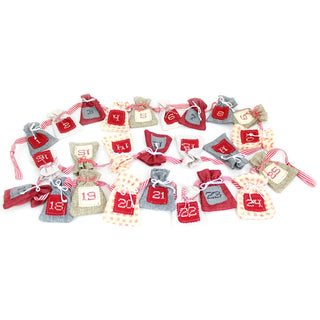 Fabric Christmas Present Sack Advent Garland Calendar Bunting Decoration 310cm