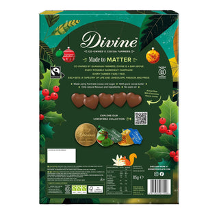 Divine Milk Chocolate Christmas Advent Calendar, Fairtrade Cocoa & Hearts