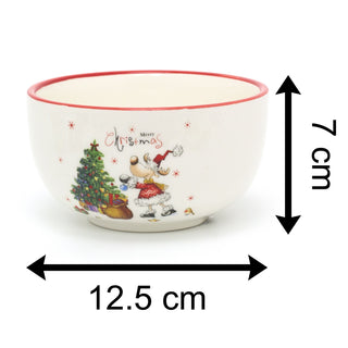 Ceramic Christmas Snack Nibbles Bowl | Festive Serving Dish Christmas Serving Bowl | Xmas Bowls - Design Varies One Supplied