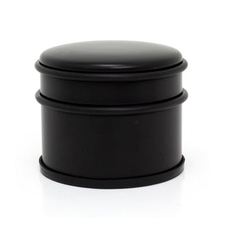 Chunky Round Black Doorstop | Stainless Steel Rubber Door Stop with Bumper - 9cm