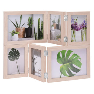 6 Multi Aperture Wooden Foldable Photo Frame | Freestanding Family Picture Frame