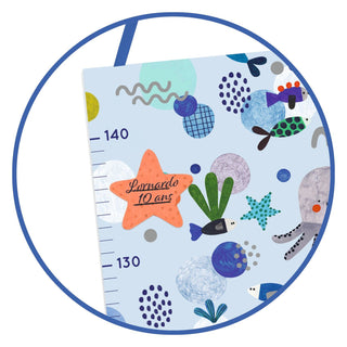 Djeco DD04050 Ocean Design Height Chart | Wall Hanging Measuring Height Chart