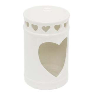 Ceramic Cylinder Essential Oil Fragrance Burner | Oil Burner Tealight Heart Candle Holder | Aromatherapy Lamp