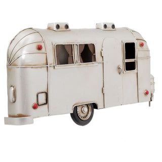 38cm Retro Camper Caravan Wall Mounted Tin Model | Vintage Metal American Airstream Trailer Hanging Decoration | Home Office Wall Art