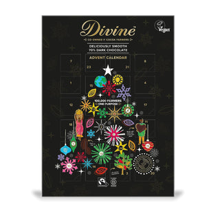 Fairtrade Dark Chocolate Christmas Advent Calendar | 70% Cocoa Dark Chocolate Advent Calendar | Vegan Chocolate Christmas Calendar 85g