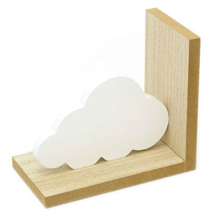 Set Of 2 Rainbow & Cloud Childrens Wooden Bookends | Baby Nursery Kids Book Ends