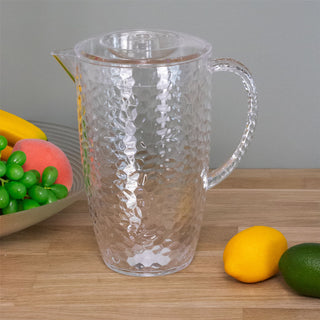 2L Bubble Effect Water Jug | Outdoor Plastic Drinks Pitcher Picnic Jug with Lid