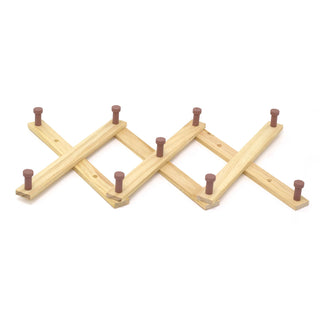 Childrens Expandable Wooden Coat Rack Kids Accordion Wall Coat Rack 9 Coat Pegs