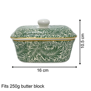 William Morris Larkspur Butter Dish, Fine China Butter Dish with Lid - 16cm