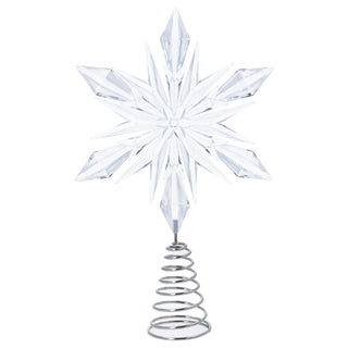 Clear Acrylic Star Christmas Tree Topper, Gisela Graham Snowflake 33cm