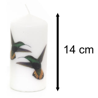 14cm Birds Of Paradise Pillar Candle | Ivory White Unscented Church Pillar Candle | Decorative Pillar Candles - Design Varies One Supplied