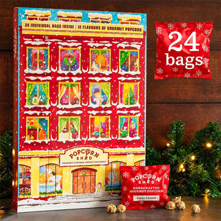 Gourmet Popcorn Christmas Advent Calendar, 24 Bags 12 Flavours Vegetarian