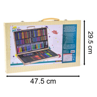 180 Piece Children's Art Set With Wooden Carry Case | Kids Colouring Sets Art Set For Kids | Childs Painting And Colouring Set Arts And Crafts For Kids