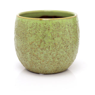 Reactive Glaze Green Ceramic Plant Pot | Flower Pot Planter With Textured Design