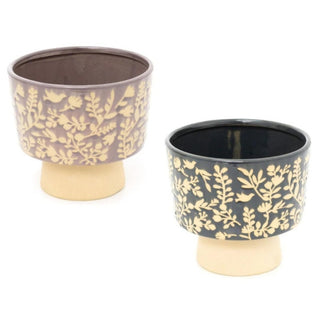 Ceramic Flower pot planter with floral pattern