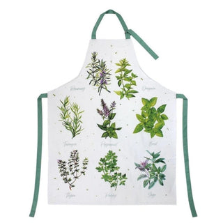 Cotton Chef's Apron with Garden Herb print
