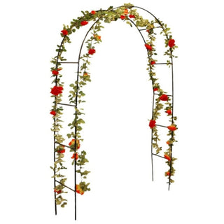 Black Metal Rose Arch Trellis Flower Support