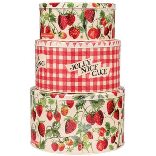 Set of 3 Emma Bridgewater Cake Tins - Strawberry pattern