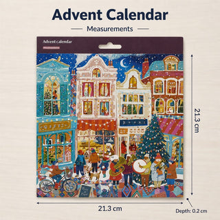 A Happy Holiday Traditional Picture Christmas Advent Calendar, 21.3cm Town Scene