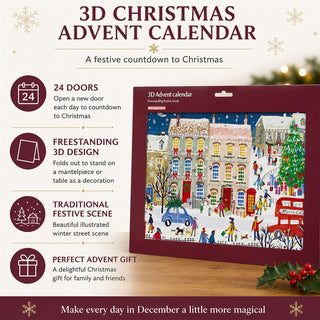 Joys of the Season 3D Christmas Advent Calendar, Freestanding 24 Door Calendar