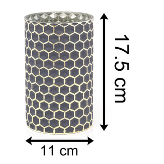 Art Deco Style Geometric Vase Coloured Glass Vases | Cylinder Vase Flower Vase Glass Decorative Vase | Beehive Honeycomb Glass Flower Vase