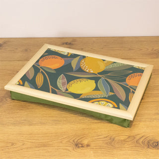 Citrus Zest Lap Tray With Cushion | Large Bean Bag Lap Tray - 43x32cm