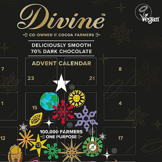 Fairtrade Dark Chocolate Christmas Advent Calendar | 70% Cocoa Dark Chocolate Advent Calendar | Vegan Chocolate Christmas Calendar 85g