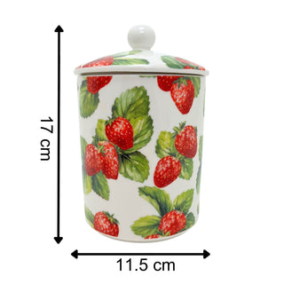 Strawberry Field Storage Jar, 720ml Ceramic Airtight Kitchen Container