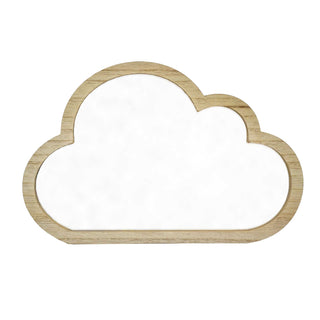 Wooden Cloud Shaped Mirror | Kids Bedroom Wall Decor Hanging Nursery Mirror 34cm